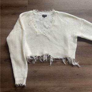 White Cropped Sweater